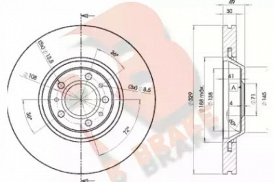 R BRAKE 78rbd24608 -  Тормозной диск